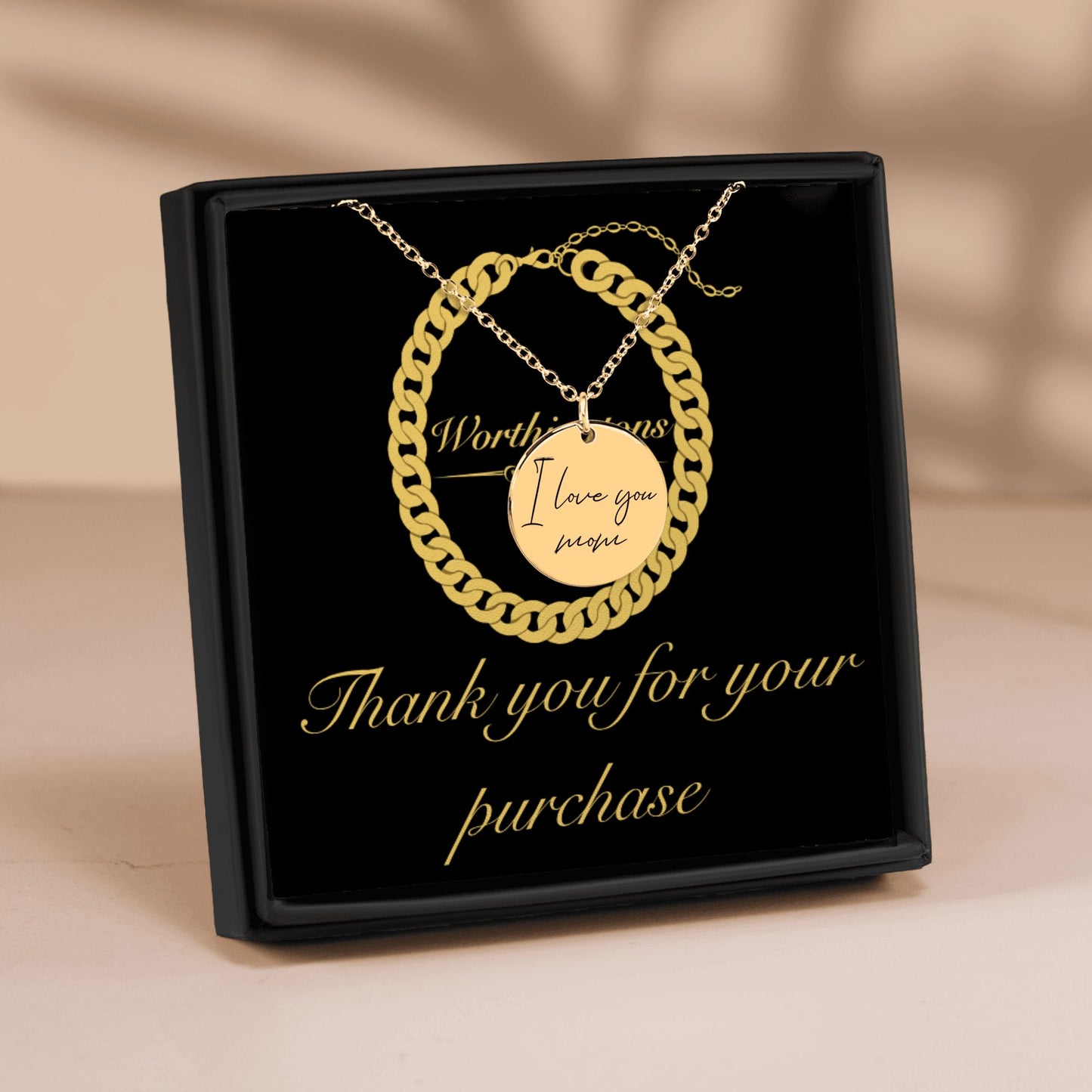 Custom Message Necklace Round