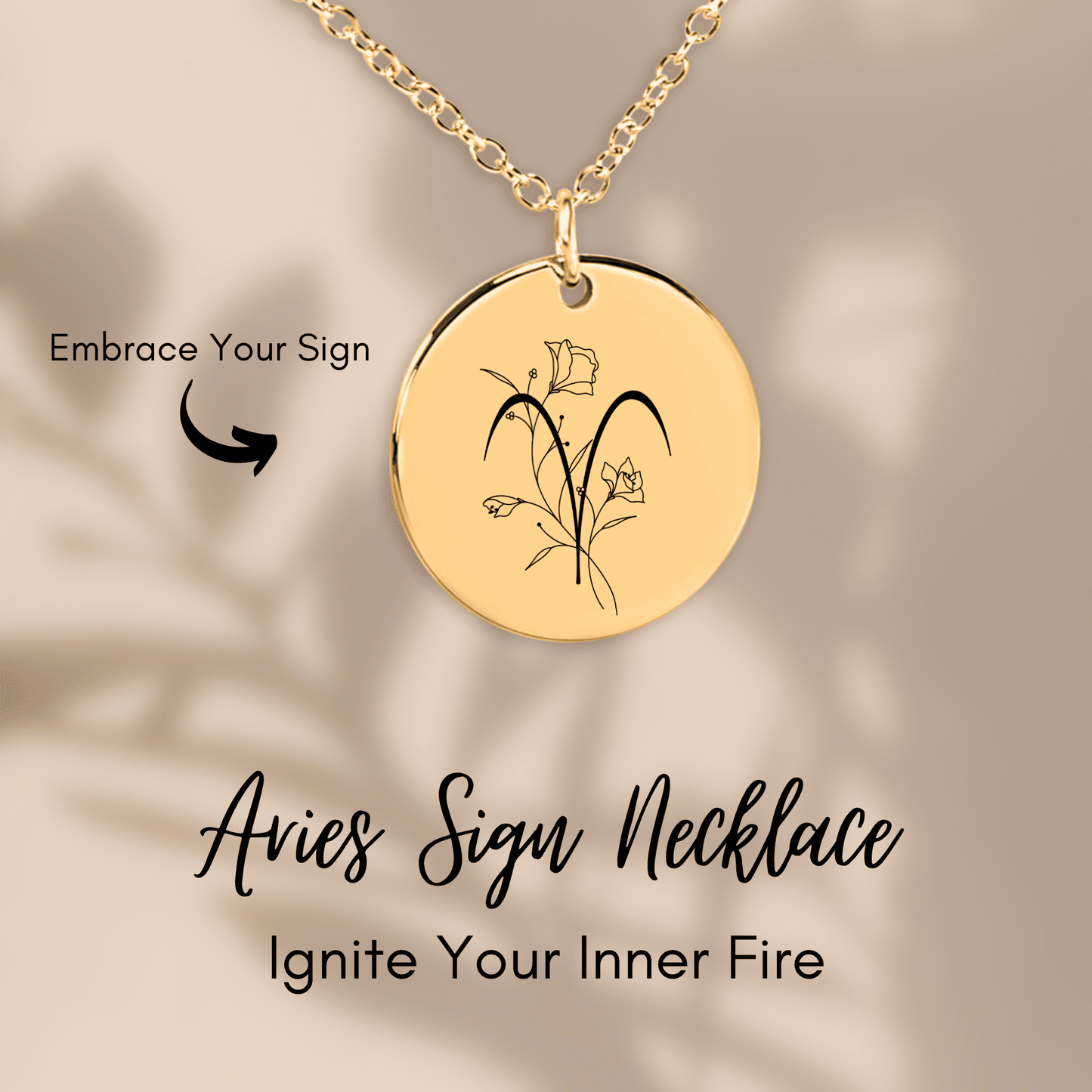 Aries sign necklace