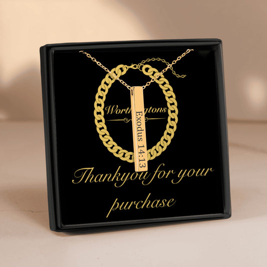 Bible verse Gold Bar Necklace