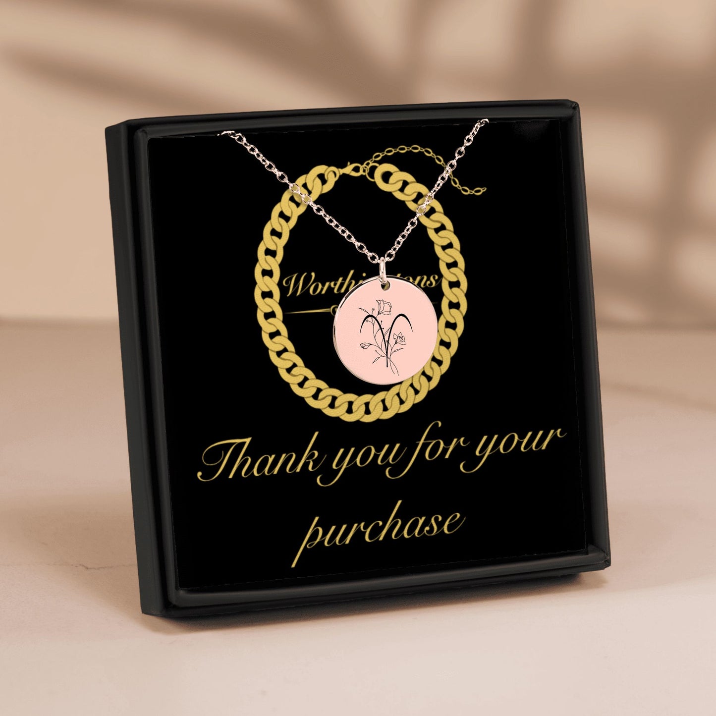 18ct Rose Gold Zodiac sign necklace